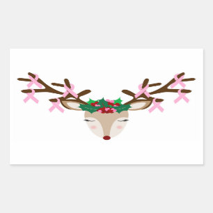 Borstkankerbewustzijn Kerst stickers rendieren