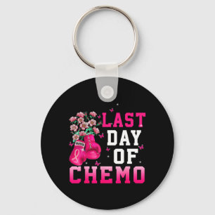 Borstkankerbewustzijn Laatste dag van chemo-krijge Sleutelhanger