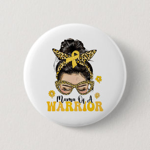 Borstkankerbewustzijn Mama Van Een Krijger Wanorde Ronde Button 5,7 Cm