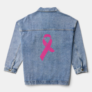 Borstkankerbewustzijn Roze lint I Draag Roze Denim Jacket