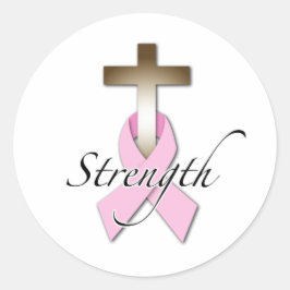 borstkankerbewustzijn sterkte ronde sticker