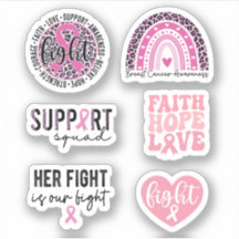 Borstkankerbewustzijn Sticker Pack Roze lint