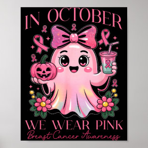 Borstkankerbewustzijn voor NK oktober en Halloween Poster