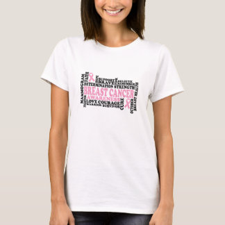 Borstkankerbewustzijn Word Art - Overlevende T-shirt