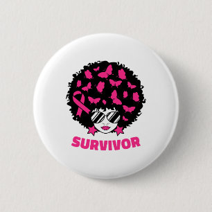 Borstkankerbewustzijn zwarte vrouwen overlevende r ronde button 5,7 cm
