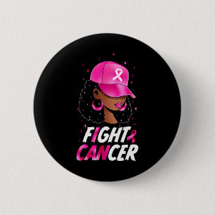 Borstkankerbewustzijn Zwarte Vrouwen Warrior Onder Ronde Button 5,7 Cm