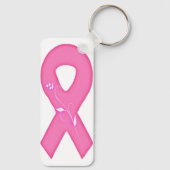 Borstkankerbewustzijnslint met bloem sleutelhanger (Achterkant)