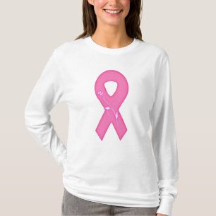 Borstkankerbewustzijnslint met bloem t-shirt