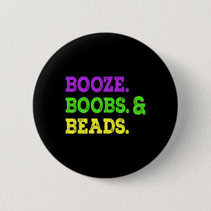 Borstkraaltjes met drank Grappig Mardi Gras Carnav Ronde Button 5,7 Cm