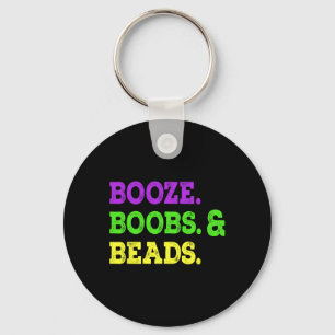 Borstkraaltjes met drank Grappig Mardi Gras Carnav Sleutelhanger