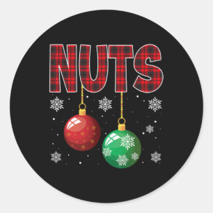 Borstnoten bijpassende kastanjes leuk kerst paar ronde sticker