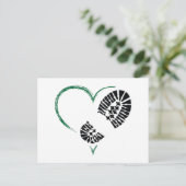 borstomp hart briefkaart (Staand voorkant)