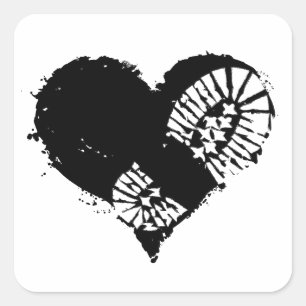 borstomp hart vierkante sticker