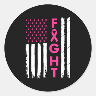 Borstoverlevende Amerikaanse vlag Borstkanker Awar Ronde Sticker
