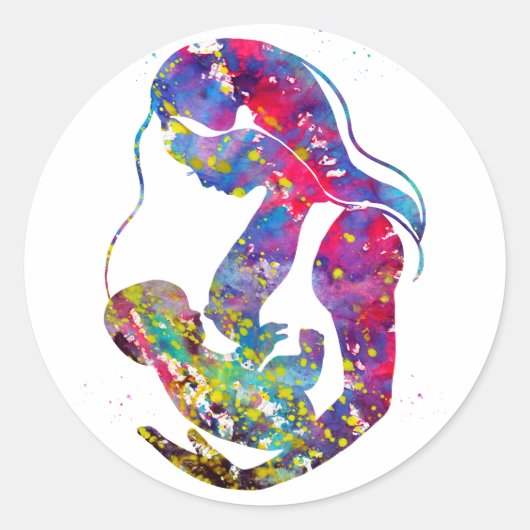 Borstvoeding moeder ronde sticker (Voorkant)