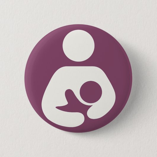 Borstvoeding Pictogram - Mauve Ronde Button 5,7 Cm (Voorkant)