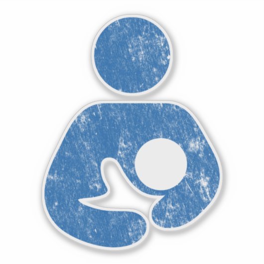 Borstvoeding / Verpleegkundig Symbool (blauw noodl Sticker (Voorkant)