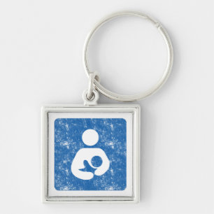 Borstvoedingspictogram Letterdruk stijl textuur Sleutelhanger