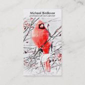Borstvogels: wintermannelijke kardinaalvogels visitekaartje (Achterkant)