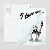 Bortel le blaireau - Je t'aime Carte Postale (Devant / Derrière)
