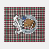 Borthwick Ancient Clan Badge Tartan Pset Fleece Deken (Voorkant (Horizontaal))