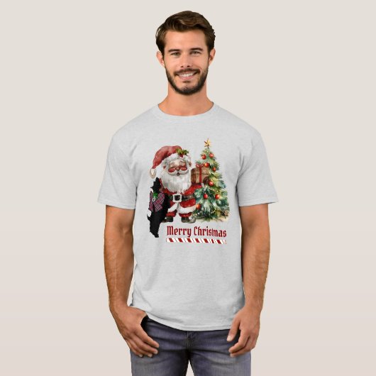 Borthwick Scottie Kerstfeest gepersonaliseerd T-shirt (Voorkant volledig)