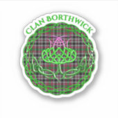 Borthwick Scottish Tartan Celtic Thistle Sticker (Voorkant)
