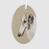Borzoi (Argent Brindle) Peinture Chien Art origina (devant)