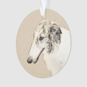 Borzoi (Argent Brindle) Peinture Chien Art origina (devant)