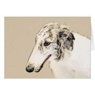Borzoi (Argent Brindle) Peinture Chien Art origina