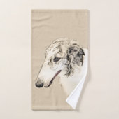 Borzoi (Argent Brindle) Peinture Chien Art origina (Serviette à main)