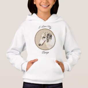 Borzoi (Argent Brindle) Peinture Chien Art origina