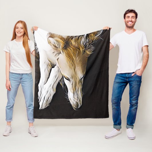 Borzoi Art Fleece Throw (In situ)