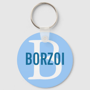 Borzoi Breed Monogram Design Sleutelhanger