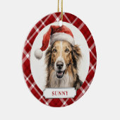 Borzoi Chien Cercle Ceramic Ornement (Droite)