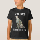 Borzoi Christmas I'm Fine Everything Is Fine  T-shirt (Voorkant)