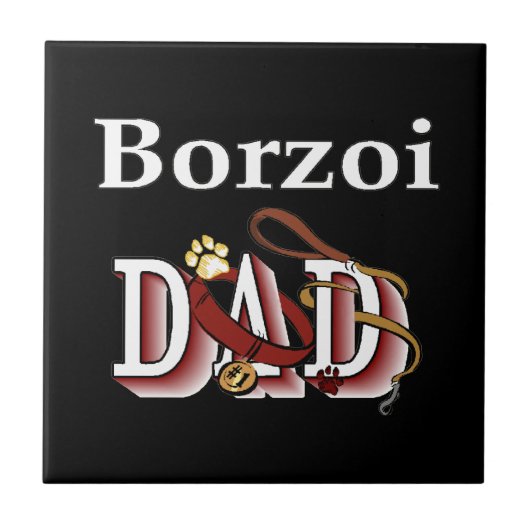 Borzoi Dad Tegeltje (Voorkant)