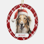 Borzoi Dog Ceramic Circle Ornament (Links)