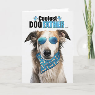 Borzoi Dog Coolste Pa Ooit Vaderdag Feestdagen Kaart