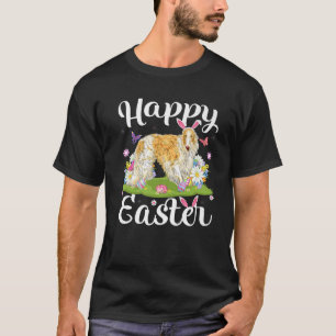 Borzoi Dog Easter Egg Hunt Floral Borzoi Easter Su T-shirt