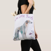 Borzoi Dog Mom Floral Draagtas (Dichtbij)