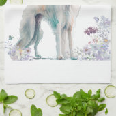 Borzoi Dog Mom Floral Theedoek (Gevouwen)