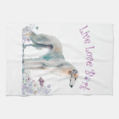 Borzoi Dog Mom Floral Theedoek (Horizontaal)