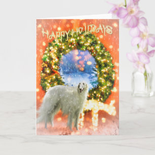 BORZOI Dog PRETTIGE FEESTDAGEN CHRISTMAS Card Kaart