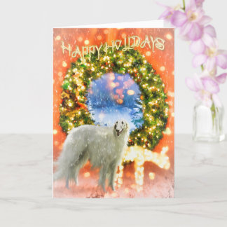 BORZOI Dog PRETTIGE FEESTDAGEN CHRISTMAS Card Kaart