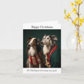 Borzoi Dogs Kerst Kaart (Gele Bloem)