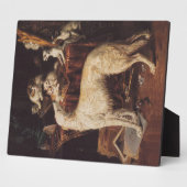 Borzoi en katten fotoplaat (Zijkant)