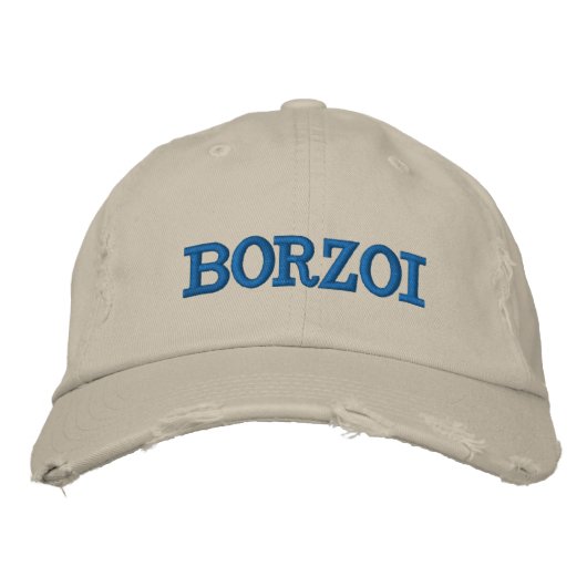 Borzoi Geborduurde Muts Pet (Voorkant)