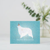 Borzoi Happy Birthday Design Briefkaart (Staand voorkant)