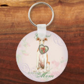 Borzoi Heart mama Sleutelhanger (Voorkant)